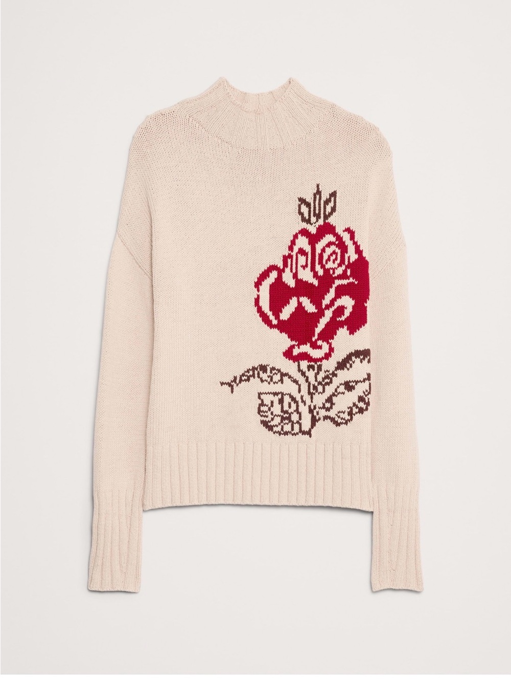 Banana Republic Women’s Cream Rose-Graphic Sweater - Picture 4 of 10
